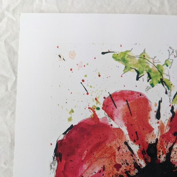 Dominic Pangborn NWOT Abstract Poppy flower signed archival red - Picture 3 of 10